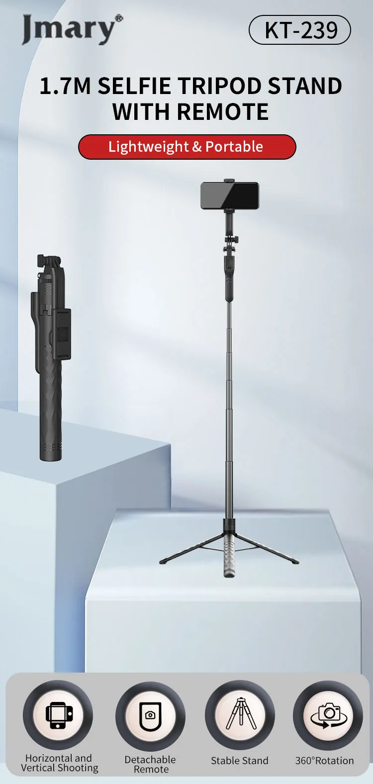 Jmary Kt-239 Camera Phone Selfie Stick Tripod