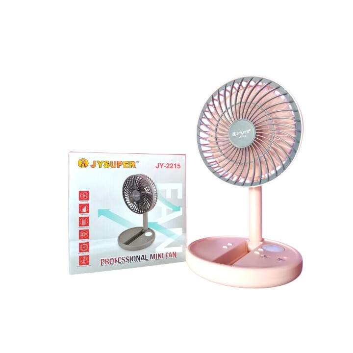 Jysuper Jy 2215 Folding Rechargeable Fan With Led Light 5