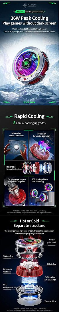 Plextone Ex3 Pro Phone Cooler Radiator 36W J