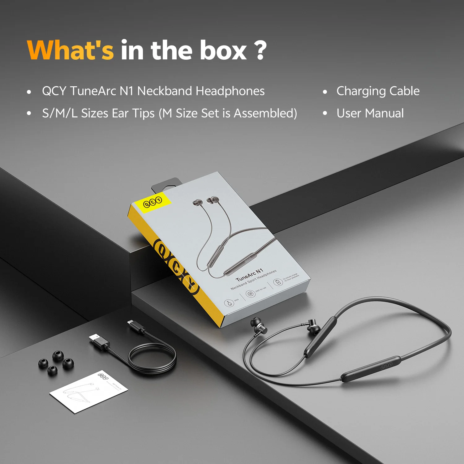 Qcy Tunearc N1 C3 In Ear Neckband Headphones Fbd Qcy Tunearc N1 C3 In Ear Neckband Headphones Fbd