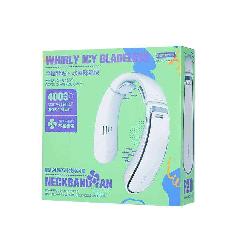 Remax F20 Whirly Series Icy Bladeless Neck Fan V Remax F20 Whirly Series Icy Bladeless Neck Fan V