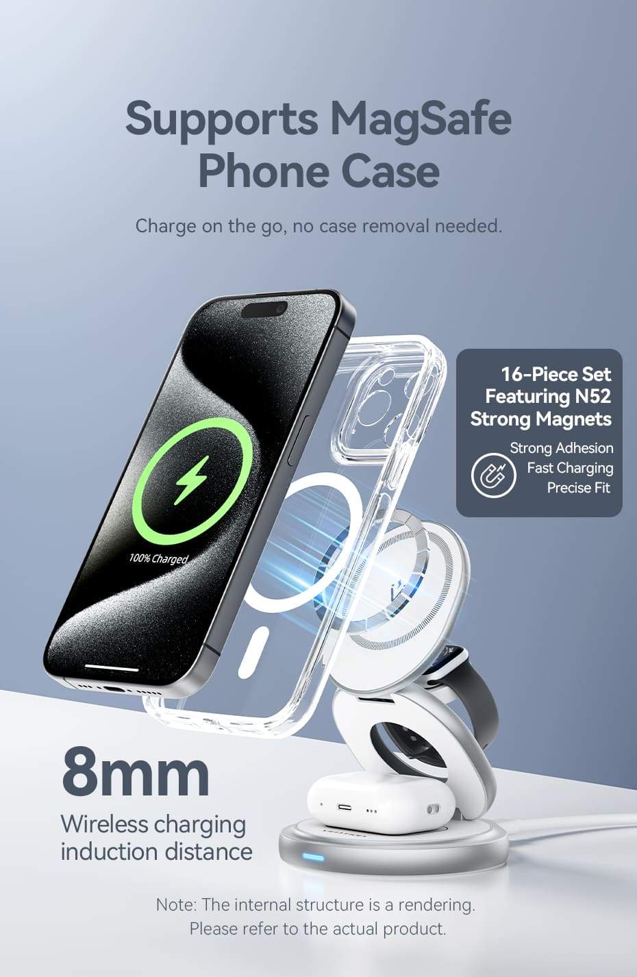 Vention Fgei0 3 In 1 Magsafe Charger Stand For Apple G