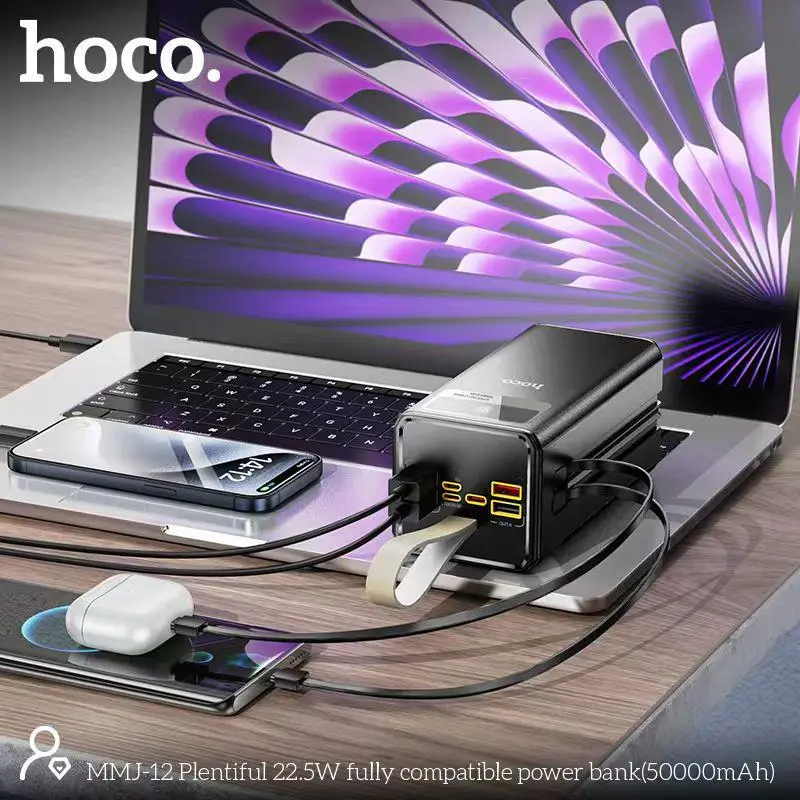 Hoco Mmj12 Plentiful 22 5W 50000Mah Power Bank With Led Lighting C Hoco Mmj12 Plentiful 22 5W 50000Mah Power Bank With Led Lighting C