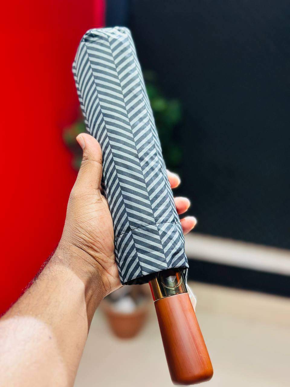 Premium 12 Ribs Automatic Open Close Wood Handle Umbrella A Premium 12 Ribs Automatic Open Close Wood Handle Umbrella A