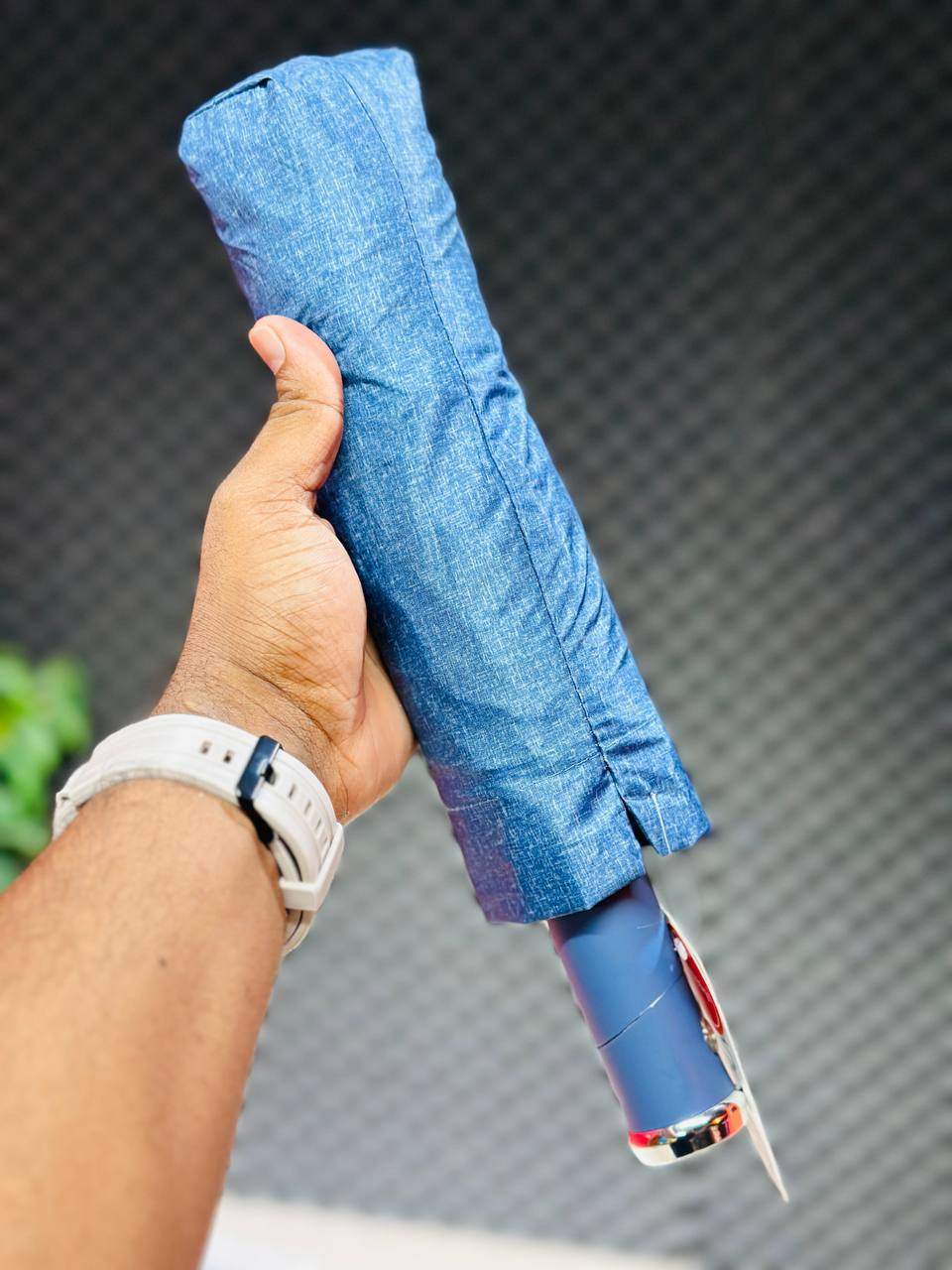 Premium 12 Ribs Automatic Umbrella With Flash Light – Blue Sd Premium 12 Ribs Automatic Umbrella With Flash Light – Blue Sd