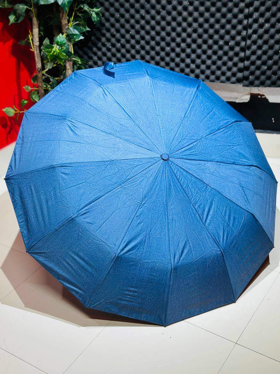 Premium 12 Ribs Automatic Umbrella With Flash Light – Blue Premium 12 Ribs Automatic Umbrella With Flash Light – Blue