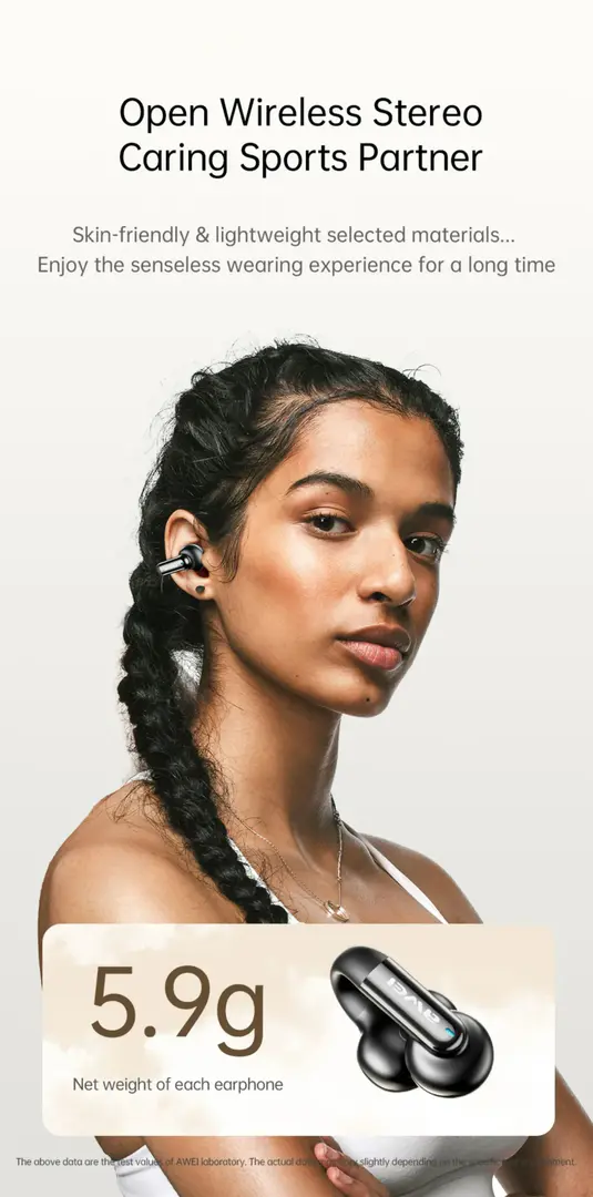 Awei Tz30 Open Ear Clip Bluetooth Headset C
