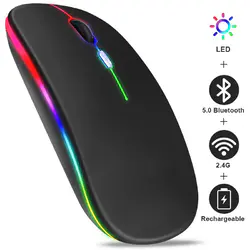 Aittvt 7G Wireless Mouse Rechargeable Bluetooth RGB LED Light