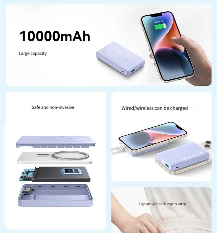 Anker 334 Maggo Powercore 10000Mah Wireless Power Bank A