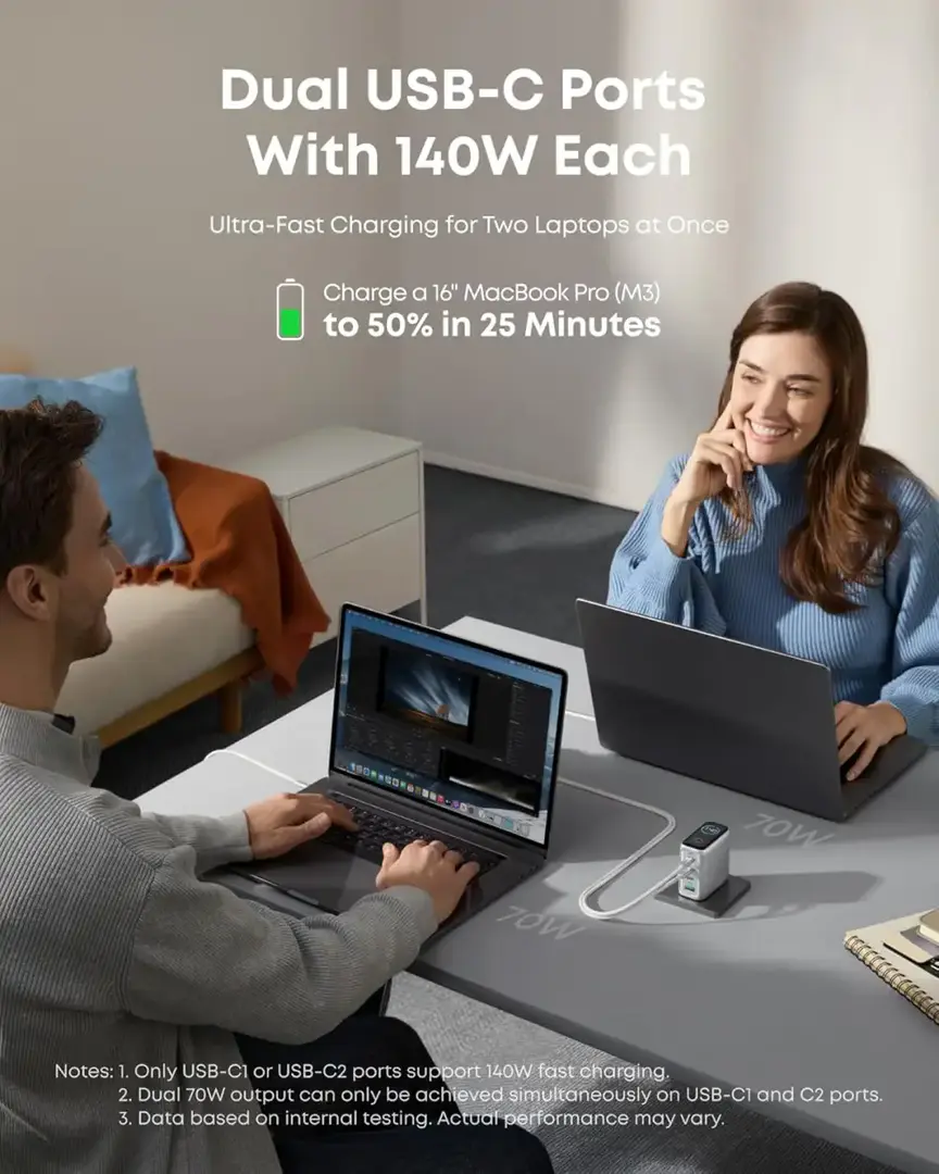 Anker B2697 Laptop Charger 140W 4 Port Pd 3 1 Touch Control Usb C Cable Chinese Version B