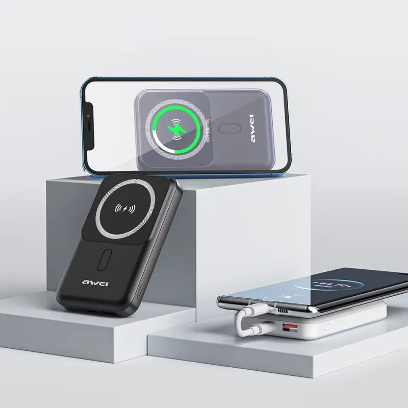 Awei P139K 10000Mah 15W Magnetic Wireless Power Bank A Awei P139K 10000Mah 15W Magnetic Wireless Power Bank A