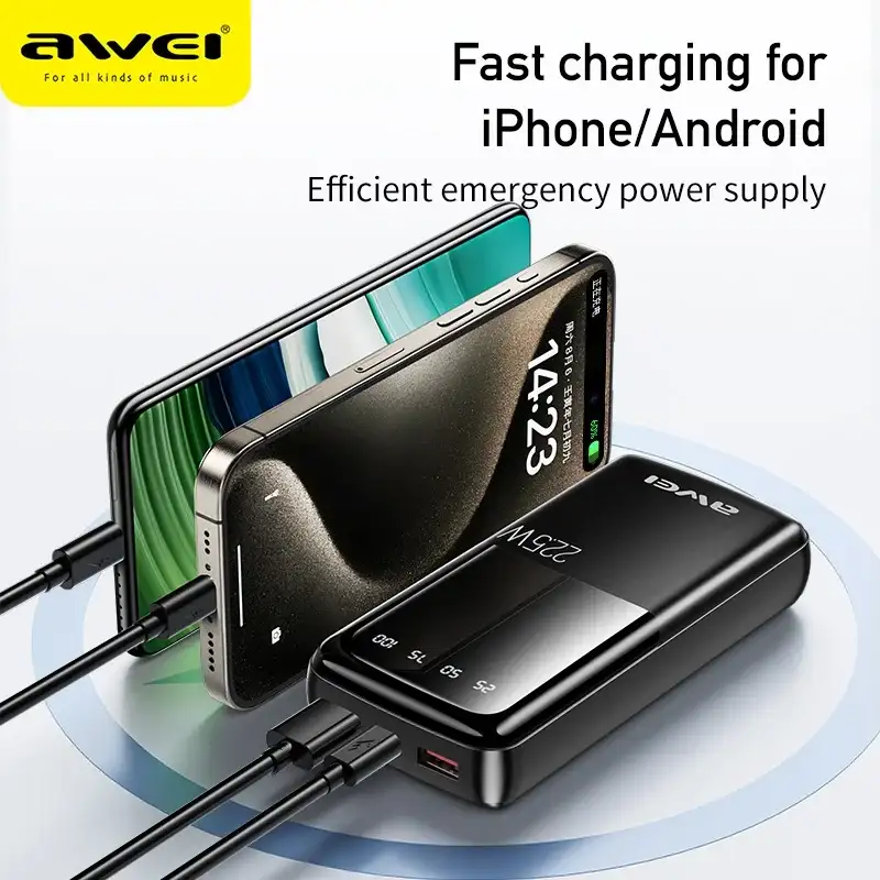 Awei P13K 22 5W Pd Powerbank 20000Mah Fast Charging B Awei P13K 22 5W Pd Powerbank 20000Mah Fast Charging B