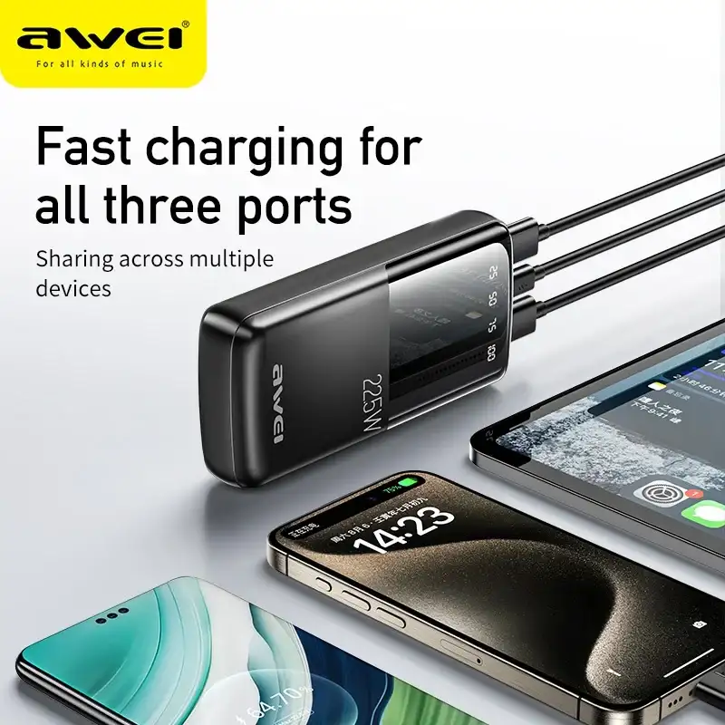 Awei P13K 22 5W Pd Powerbank 20000Mah Fast Charging C Awei P13K 22 5W Pd Powerbank 20000Mah Fast Charging C