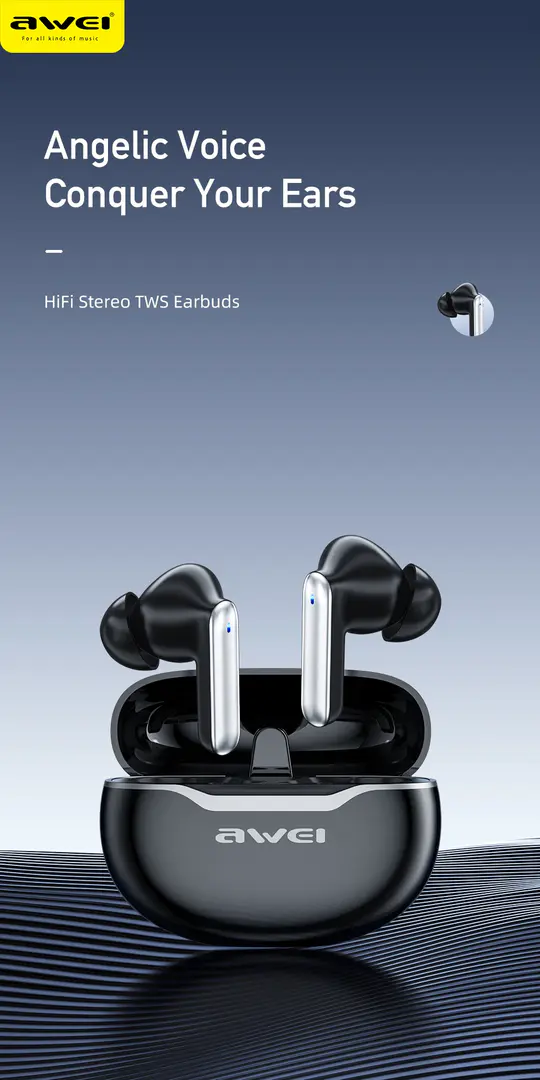 Awei T50 Wireless Headphones Bluetooth 5 3 Earbuds With Mic A