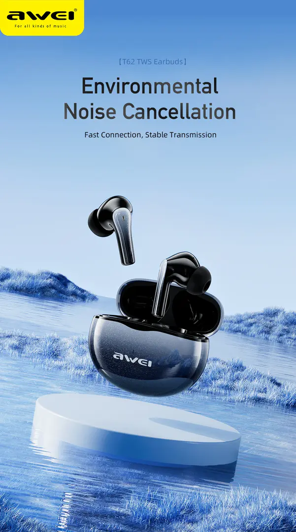 Awei T62 4 Mic Enc Earphones Bluetooth 5 3 Earbuds A Awei T62 4 Mic Enc Earphones Bluetooth 5 3 Earbuds A