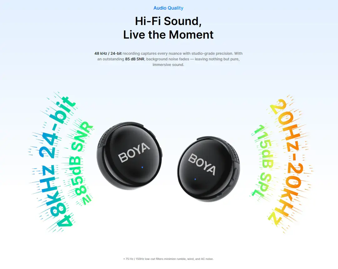 Boya Boyalink 3 Ai Powered Button Wireless Microphone System C Boya Boyalink 3 Ai Powered Button Wireless Microphone System C