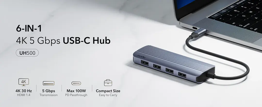 Cudy Uh500 6 In 1 Hdmi 4K Usb C Hub A