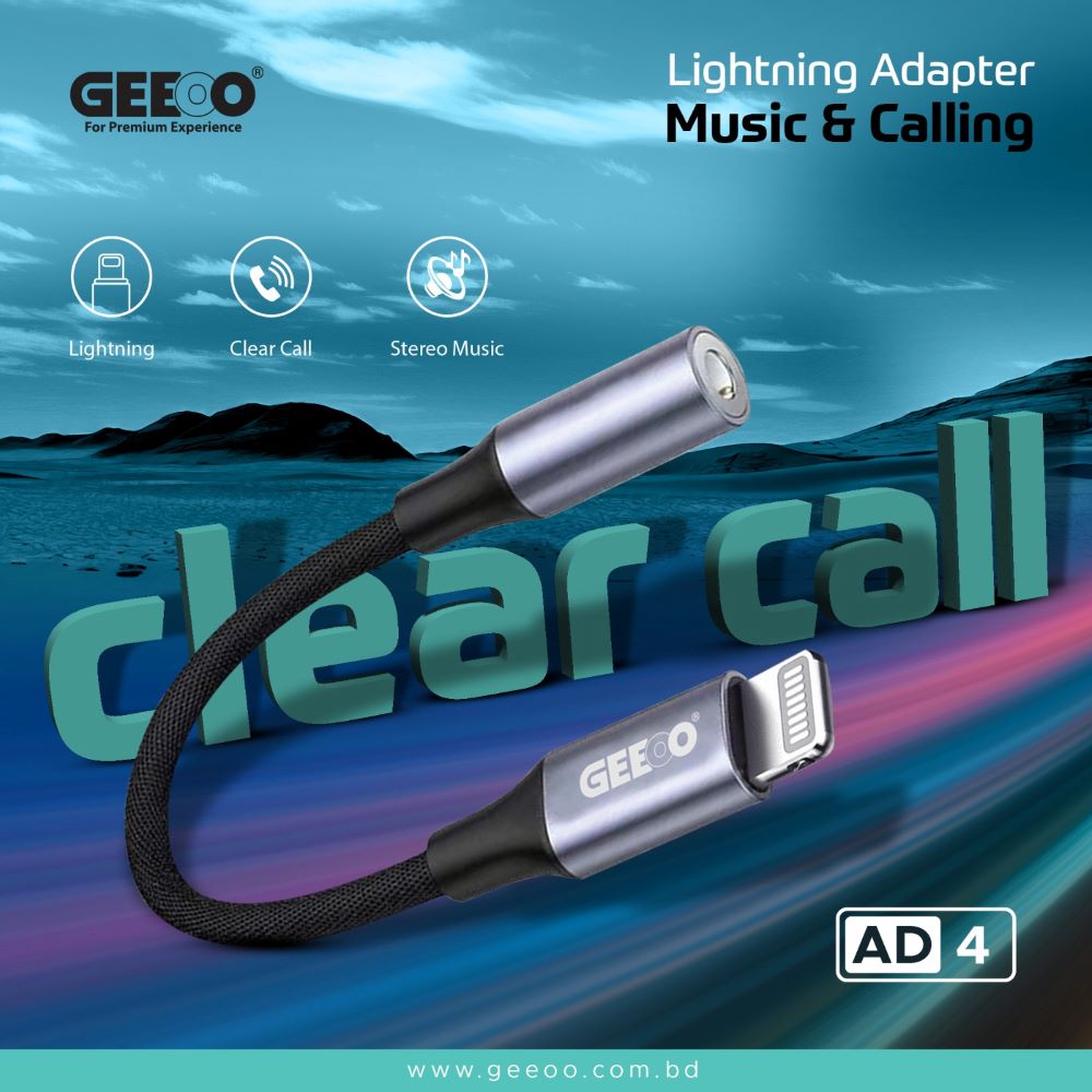 Geeoo Ad4 Lightning To 3 5Mm Headphone Jack Adapter A Geeoo Ad4 Lightning To 3 5Mm Headphone Jack Adapter A