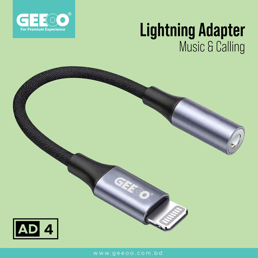 Geeoo Ad4 Lightning To 3 5Mm Headphone Jack Adapter C Geeoo Ad4 Lightning To 3 5Mm Headphone Jack Adapter C