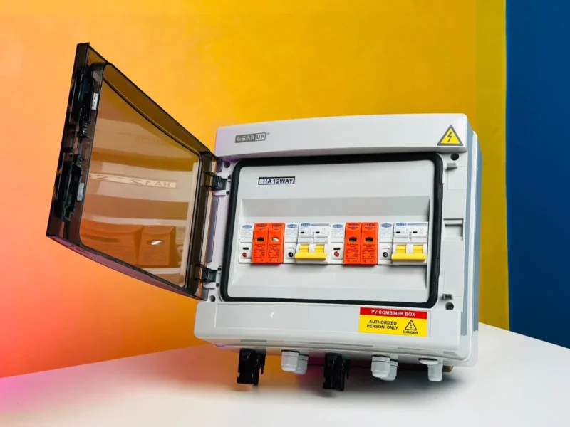 Gearup 12-Way Dc Pv Combiner Box With Mcb, Fuse &Amp; Spd (Ip65 Waterproof) D