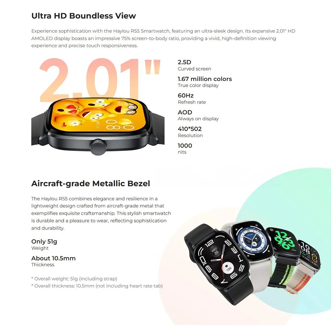 Haylou Rs5 Bt Calling Smart Watch B Haylou Rs5 Bt Calling Smart Watch B