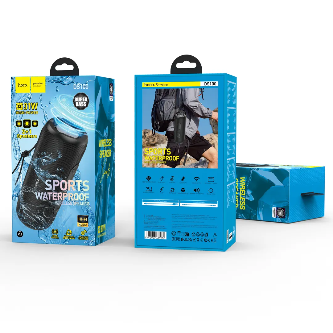 Hoco Ds100 Super Bass Waterproof Sports Bluetooth Speaker A