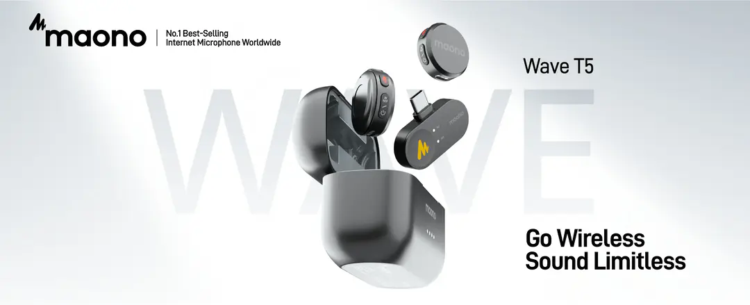 Maono Wave T5 Wireless Lavalier Microphone Combo A