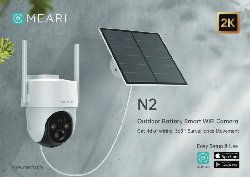 Meari N2 3Mp Outdoor Smart Ptz Wifi Camera With Solar Panel A