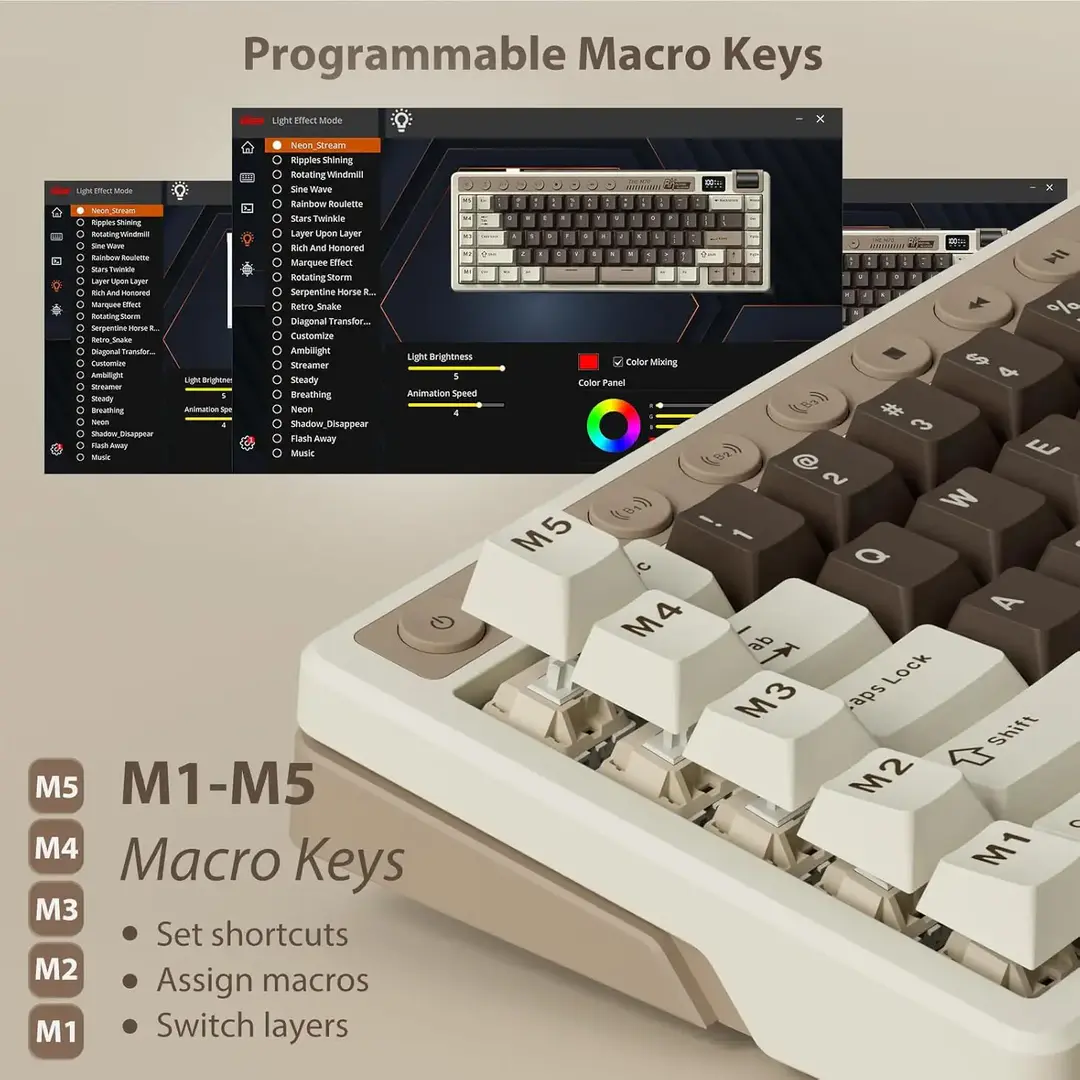 Royal Kludge Rk M70 Tri Mode Wireless Mechanical Gaming Keyboard A Royal Kludge Rk M70 Tri Mode Wireless Mechanical Gaming Keyboard A