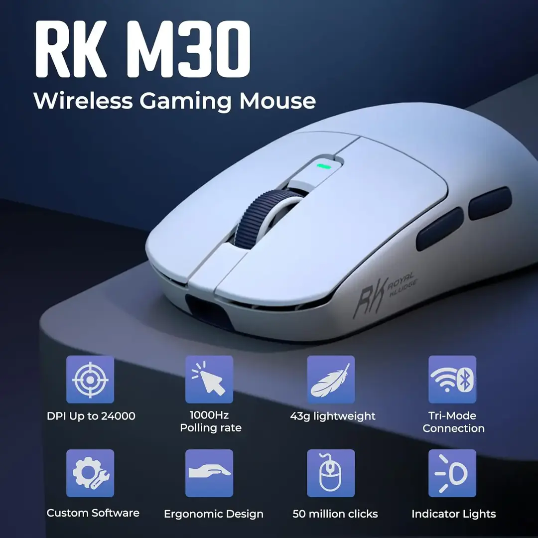 Royal Kludge M30 Tri Mode Wireless Gaming Mouse A