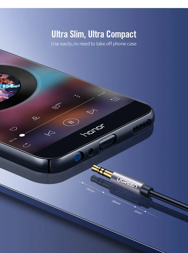 Ugreen Av118 (10593) 3 5Mm Male To 3 5Mm Female Extension Cable 1 5M A Ugreen Av118 (10593) 3 5Mm Male To 3 5Mm Female Extension Cable 1 5M A