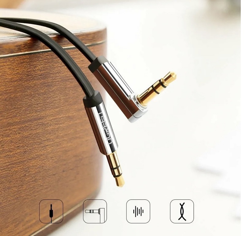 Ugreen Av119 (10729) 3 5Mm Male To 3 5Mm Male Flat Cable 5M B