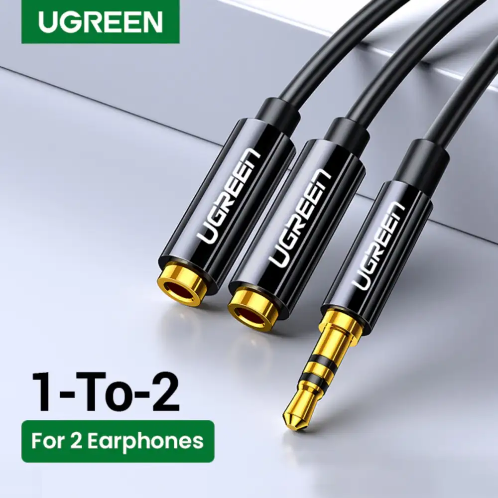 Ugreen Av134 3 5Mm Male To 2 Female Audio Cable 20Cm A Ugreen Av134 3 5Mm Male To 2 Female Audio Cable 20Cm A