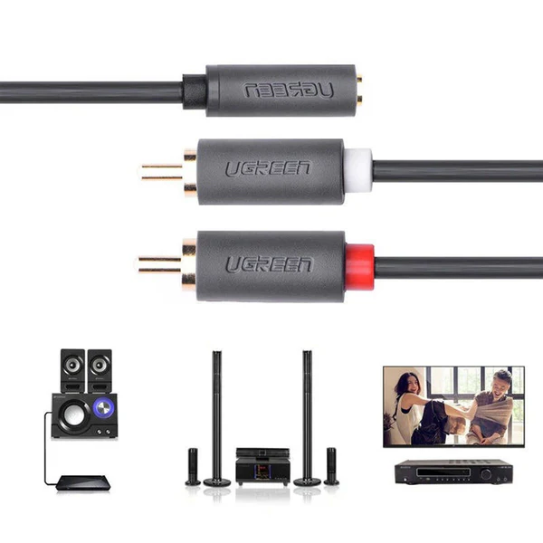 Ugreen Av102 (10512) 3 5Mm Male To 2Rca Male 3 Meter Audio Cable A
