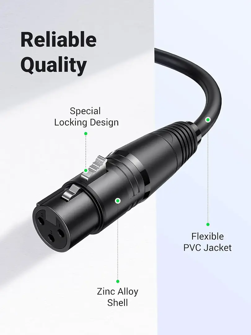 Ugreen Av130 (20712) Xlr Male To Xlr Female 5 Meter Microphone Extension Cable C Ugreen Av130 (20712) Xlr Male To Xlr Female 5 Meter Microphone Extension Cable C