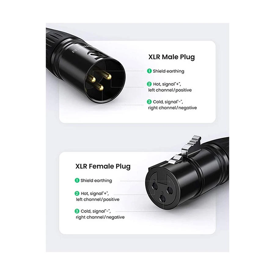 Ugreen Av162 80440 6 5Mm Female To Cannon Xlr Male Converter C
