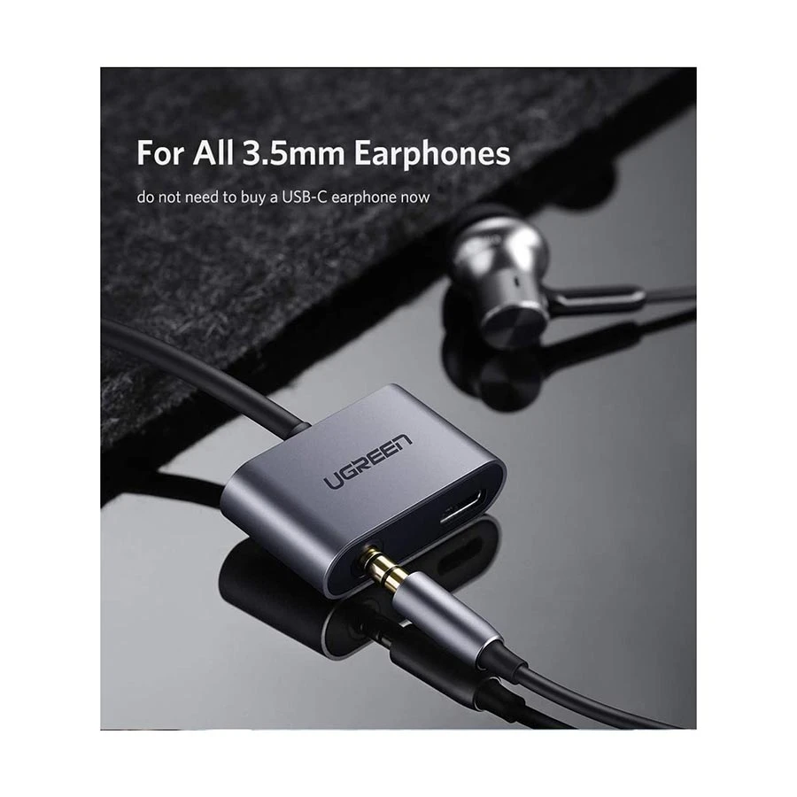 Ugreen Cm193 (50596) Type C To 3 5Mm Audio + Type C Female Aluminum Case Multiport Converter A Ugreen Cm193 (50596) Type C To 3 5Mm Audio + Type C Female Aluminum Case Multiport Converter A