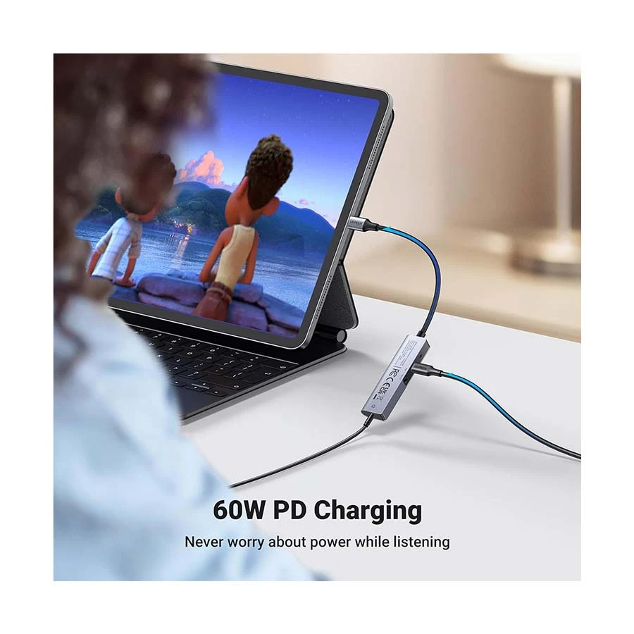 Ugreen Cm230 (90518) Type C Male To 3 5Mm &Amp; Usb C Pd Female Audio Converter With Built In Mic C Ugreen Cm230 (90518) Type C Male To 3 5Mm &Amp; Usb C Pd Female Audio Converter With Built In Mic C