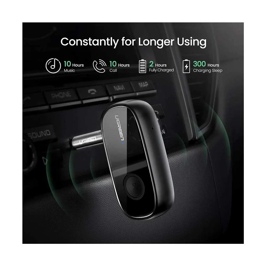 Ugreen Cm279 (70304) 3 5Mm Bluetooth 5 0 Car Audio Adapter With Mic A