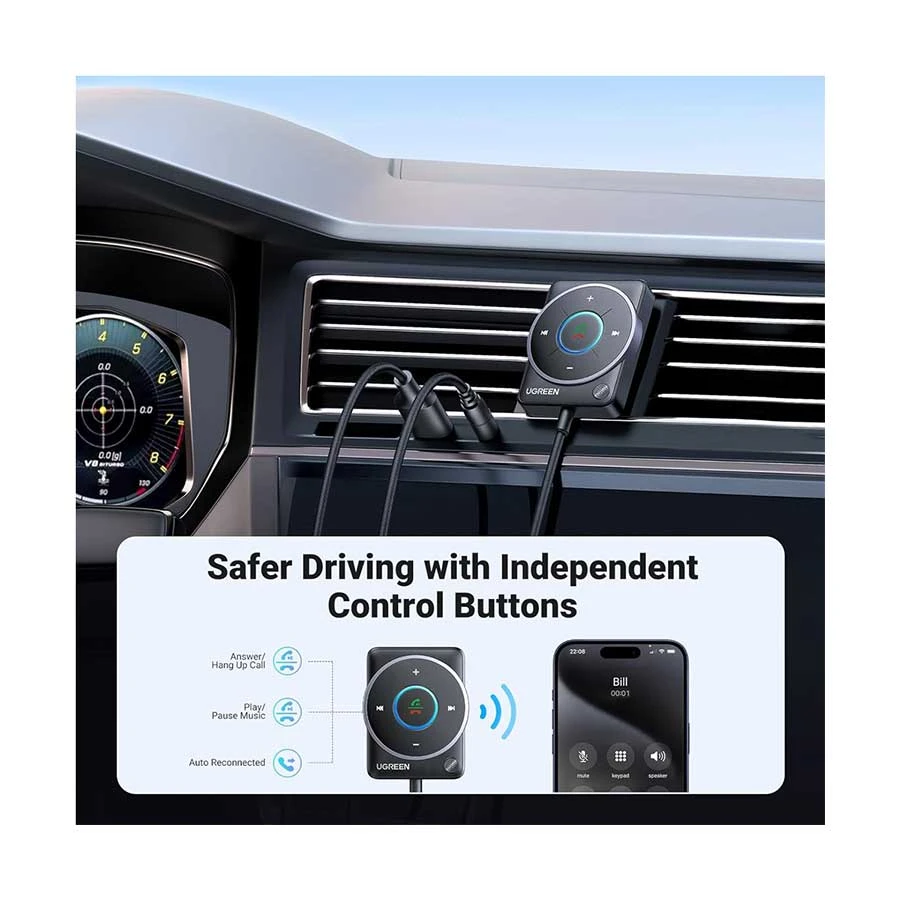 Ugreen Cm723 (35002) Bluetooth Audio Receiver For Car C