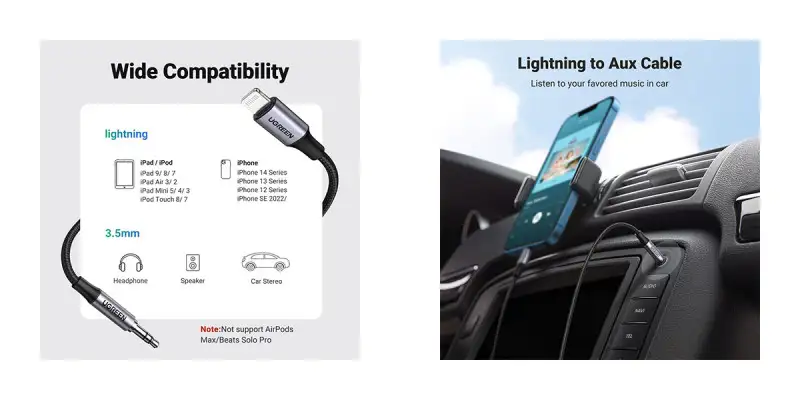 Ugreen Us315 (70862) Lightning To 3 5Mm Audio Cable – 2M B Ugreen Us315 (70862) Lightning To 3 5Mm Audio Cable – 2M B