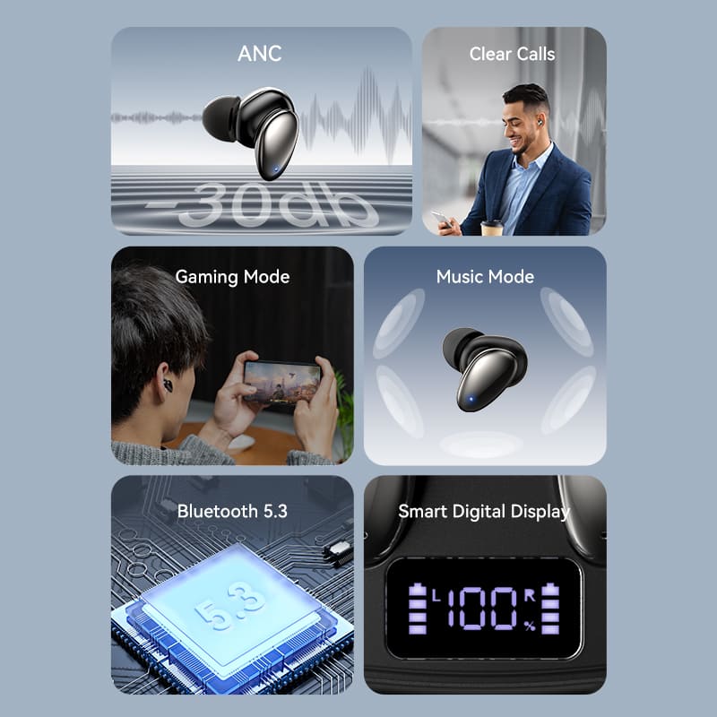 Vention Tiny T13 (Nbnb0) Anc True Wireless Bluetooth Earbuds B Vention Tiny T13 (Nbnb0) Anc True Wireless Bluetooth Earbuds B