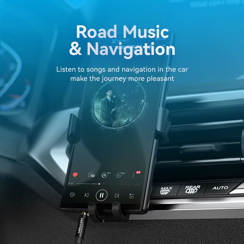 Vention Bawbg Cotton Braided 3 5Mm Male Audio Cable 1 5M B