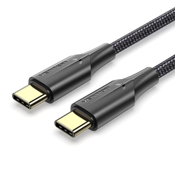 Vention Nylon Braided Usb 2.0 C Male To C Male 3A Cable Led Type Vention Nylon Braided Usb 2.0 C Male To C Male 3A Cable Led Type