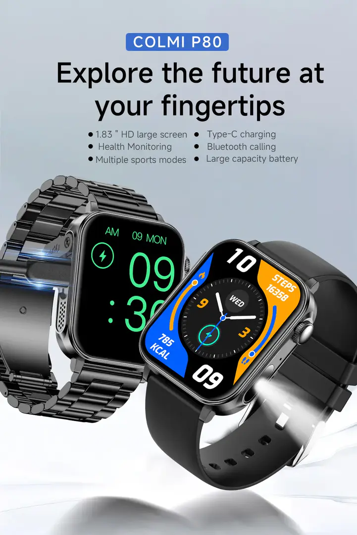 Colmi P80 Type C Charging Smartwatch With Flashlight B