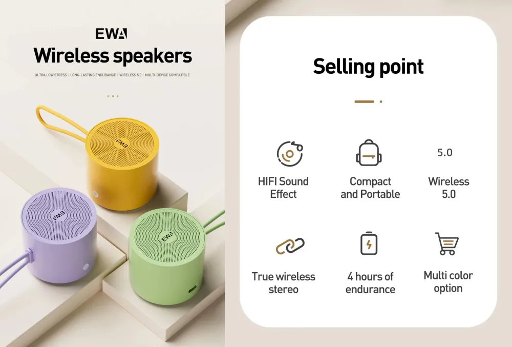 Ewa A127 Metal Mini Bluetooth Speaker A