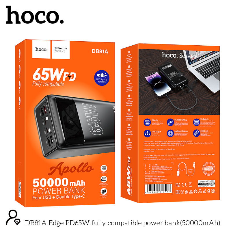 Hoco Db81A 65W Pd 50000Mah Power Bank C