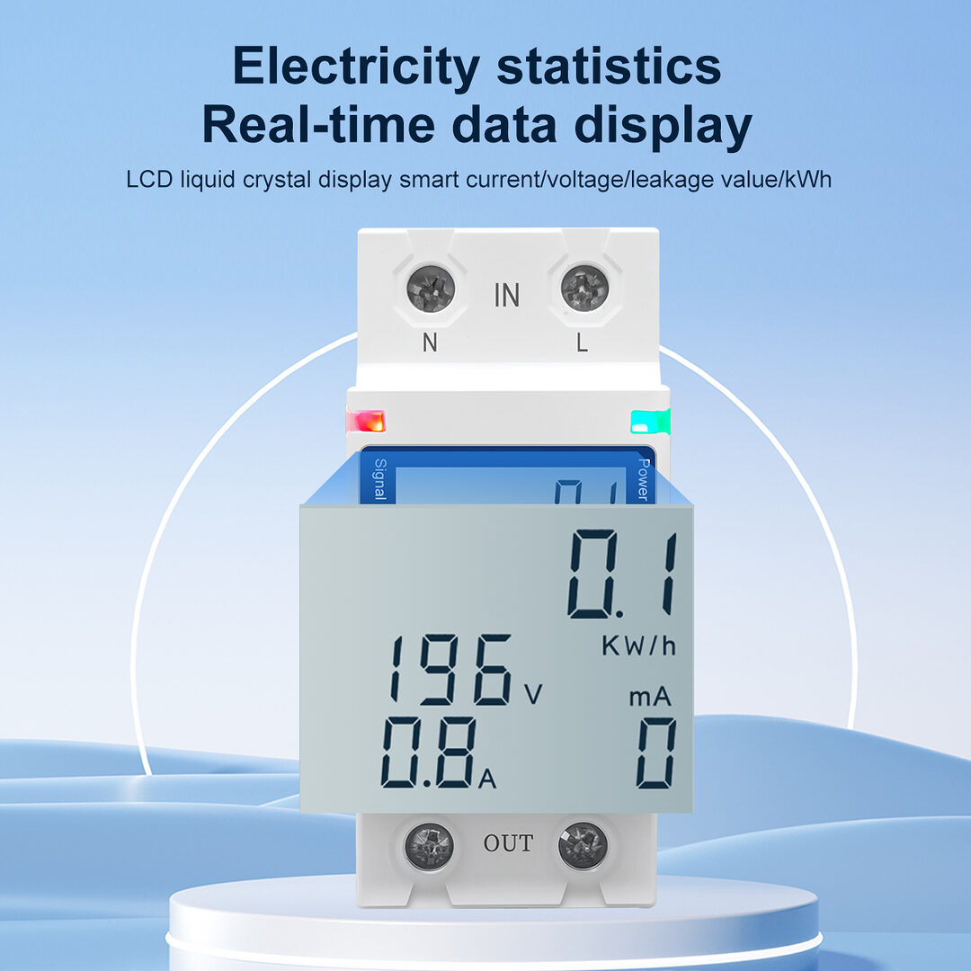 Tomzn Tova 63T Wifi Circuit Breaker 63A Energy Meter Tuya App Support White Display A Tomzn Tova 63T Wifi Circuit Breaker 63A Energy Meter Tuya App Support White Display A
