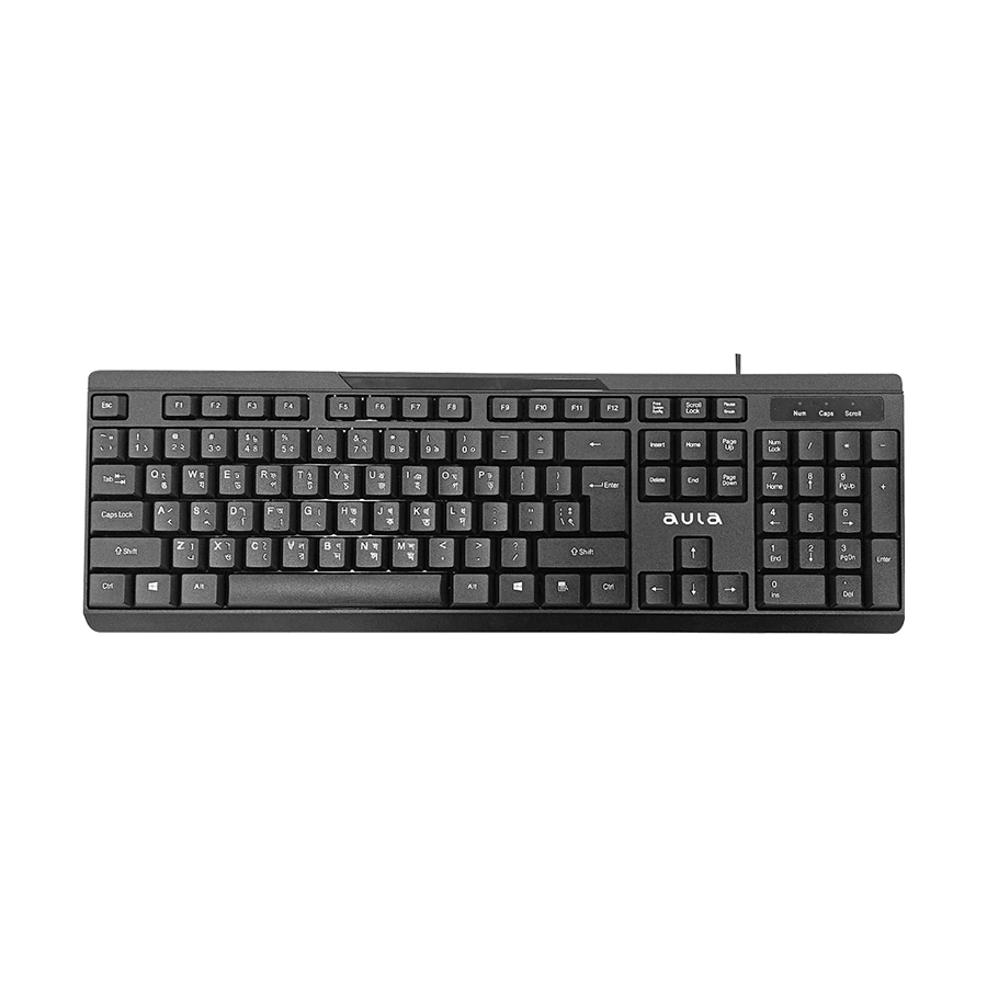 Aula Ac101 Usb Wired Keyboard &Amp; Mouse Combo B