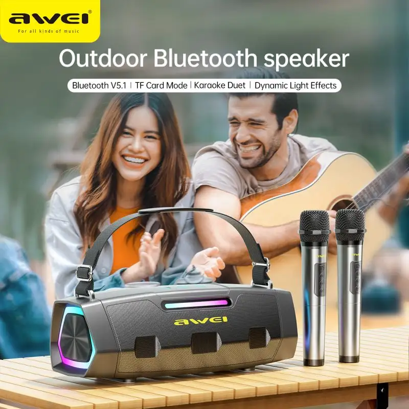 Awei Kt28 Karaoke Wireless Speaker With Dual Microphone B